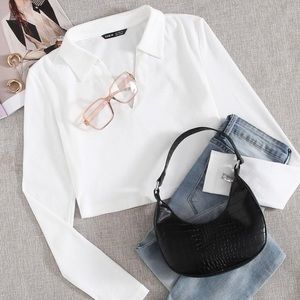Collared Crop Top